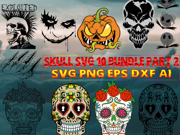 Skull svg 10 bundle part 2, bundle skull, bundles skull, skull bundle, sugar skull bundle, calavera svg, day of the dead svg, halloween, mandala skull, mexican skull vector, skull logo,