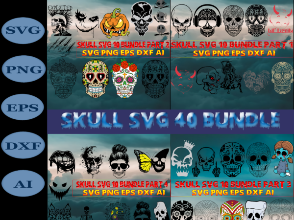 Skull svg 40 bundle part 10, bundle skull, skull svg bundles, bundles skull, skull bundle, halloween bundles, bundle halloween, sugar skull bundle, calavera skull svg, halloween svg, day of the t shirt template vector