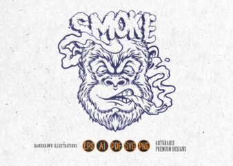 Smoke Monkey Stoner Kush Illustrations