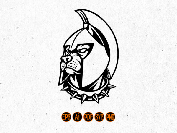 Spartan bulldog warrior mascot t shirt template vector