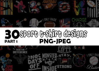 Sport Bundle Part 1 – 30 Tshirt Designs – 90% OFF