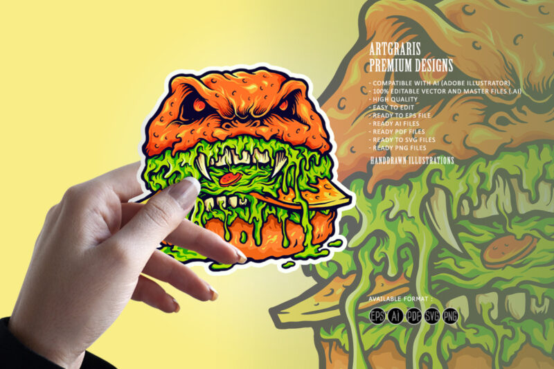 Zombie Burger Melt Illustrations