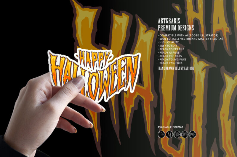 Happy Halloween Horror Typography