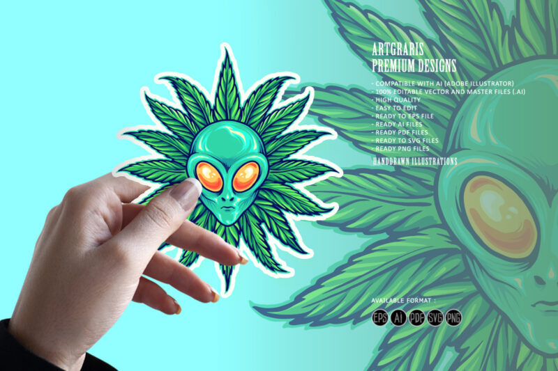 Alien Tropical Weed Marijuana Leaf