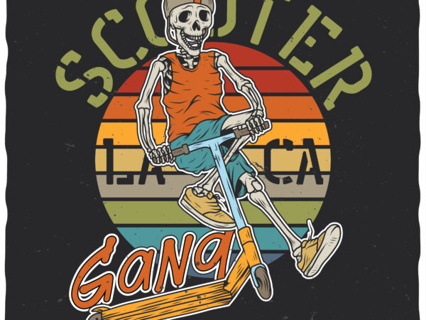 Scooter gang. editable t-shirt design.