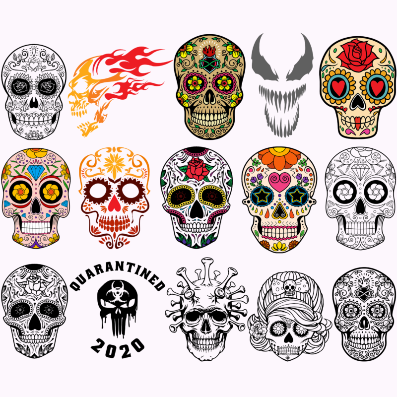 Skull SVG 45 Bundle Part 9, Bundle Skull, Bundles Skull, Skull Bundle, Skull SVG Bundle, Bundle Skull Svg, Sugar Skull Bundle, Calavera Skull Svg, Halloween Svg, Day of the dead,