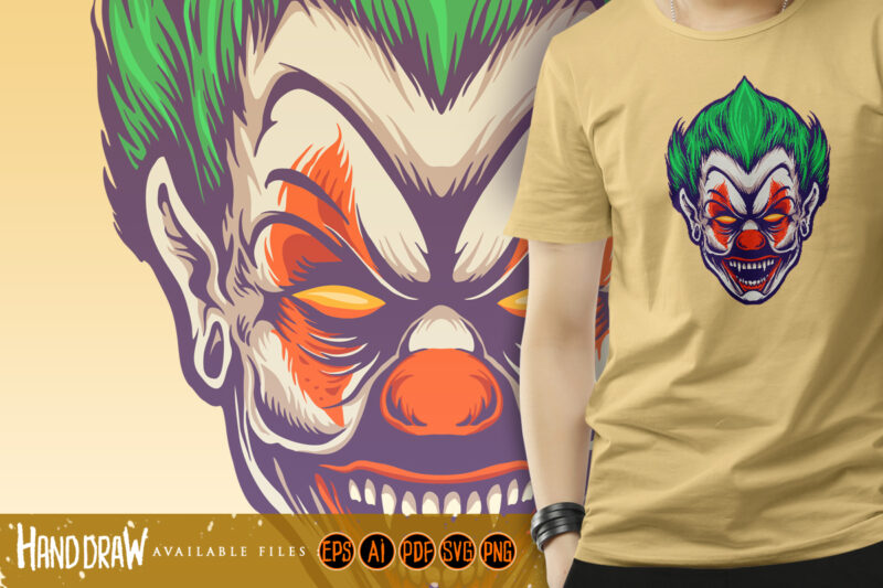 Head Angry Joker Clown Illustrations