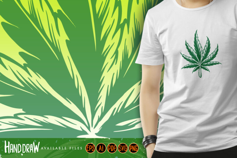 Kush Leaf Simple Logo Illustrations