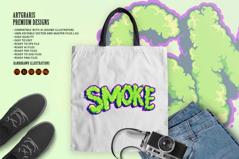 Lettering Smoke Typeface Pop art