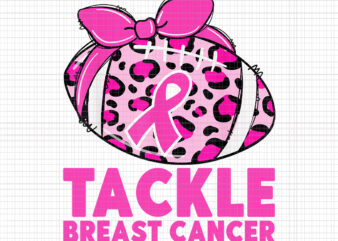 Tackle Breast Cancer Awareness Png, Pink Ribbon Leopard Football Png, Pink Ribbon Png, Halloween Png, Autumn Png