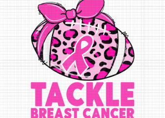 Tackle Breast Cancer Awareness Png, Pink Ribbon Leopard Football Png, Pink Ribbon Png, Halloween Png, Autumn Png t shirt designs for sale