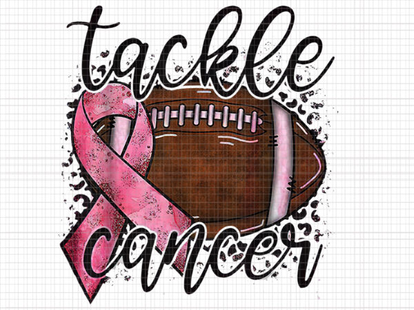 Tackle breast cancer awareness png, pink ribbon leopard football png, pink ribbon png, halloween png, autumn png t shirt designs for sale