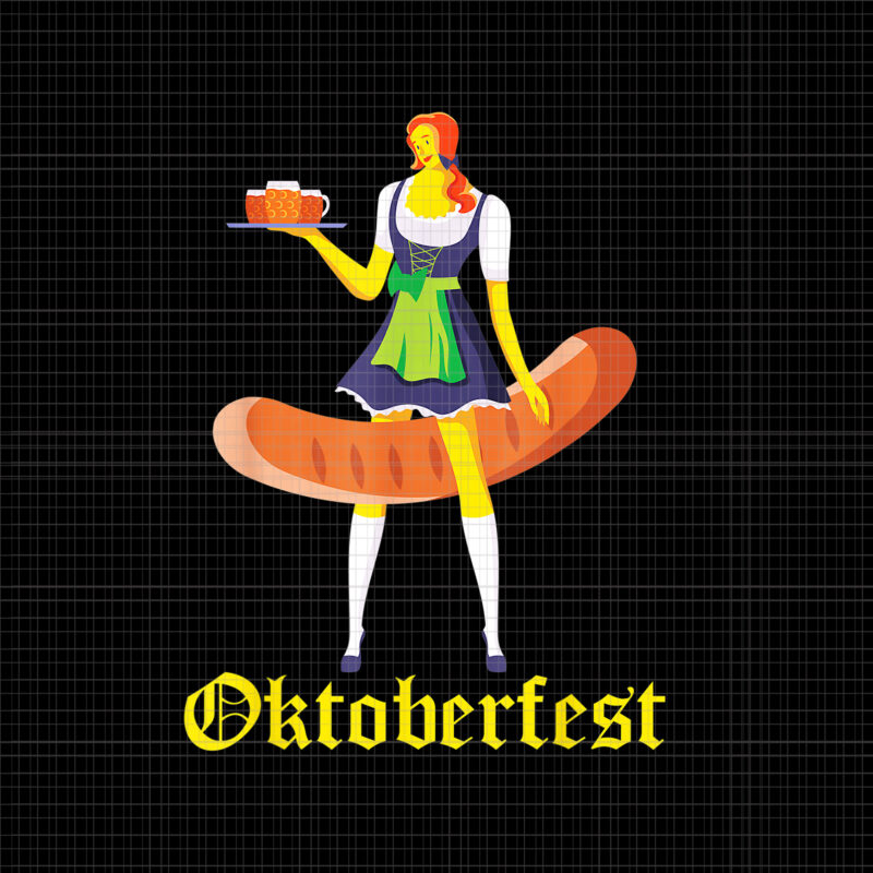 Barmaid Oktoberfest Png, Funny German Woman Dirndl Bratwurst, German Woman Png, Oktoberfest Woman Png