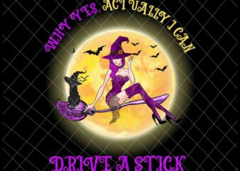 Why Yes Actually I Can Drive A Stick Png, Funny Witch Halloween Png, Witch Sexy Png, Halloween Png, Scream Png t shirt design for sale