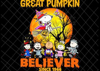 Great Pumpkin Believer Since 1966 Halloween Png, Snoopy Halloween Png, Halloween 1966 Png