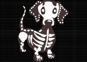 Dachshund Skeleton Svg, Love Dachshund Svg, Dachshund Halloween Svg, Dog Halloween Svg, Funny Dachshund Svg t shirt vector illustration