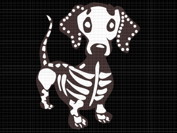 Dachshund skeleton svg, love dachshund svg, dachshund halloween svg, dog halloween svg, funny dachshund svg t shirt vector illustration