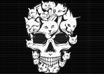 Skull Cat Svg, Skull Halloween Cat Svg, Cat Halloween Svg, Love Cat Svg, Skull Svg