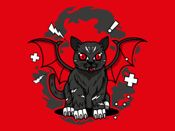 Vampire cat t shirt vector art
