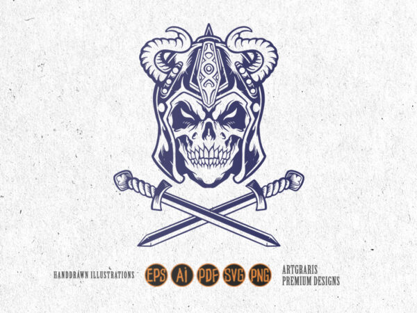 viking skull vector