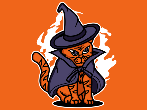 Wizard cat t shirt design for sale