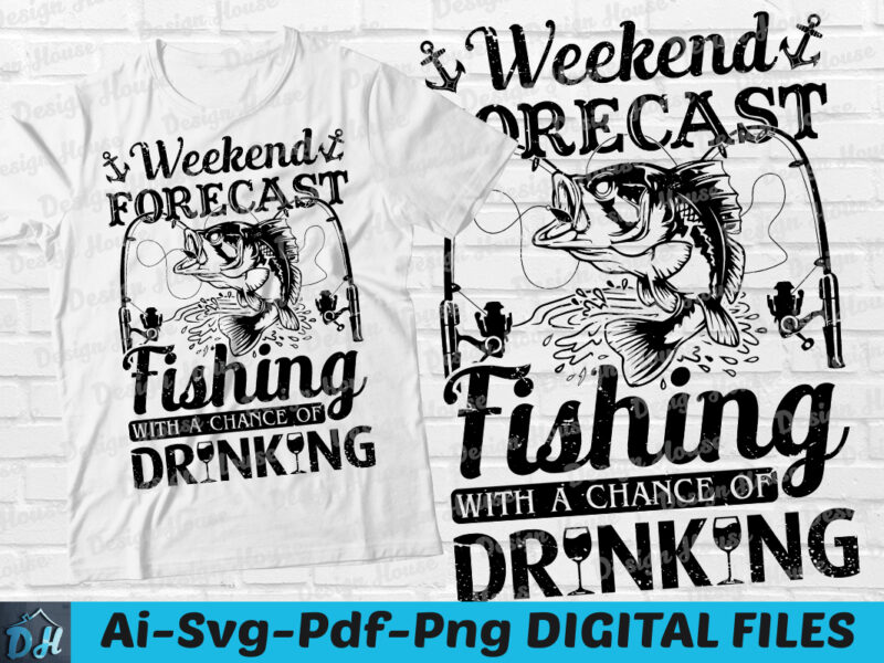 Weekend Forecast Fishing with a Chance of Drinking Shirt Funny Drinking Shirt Fishing saying shirt. Funny Fishing Shirt Fishing T Shirt