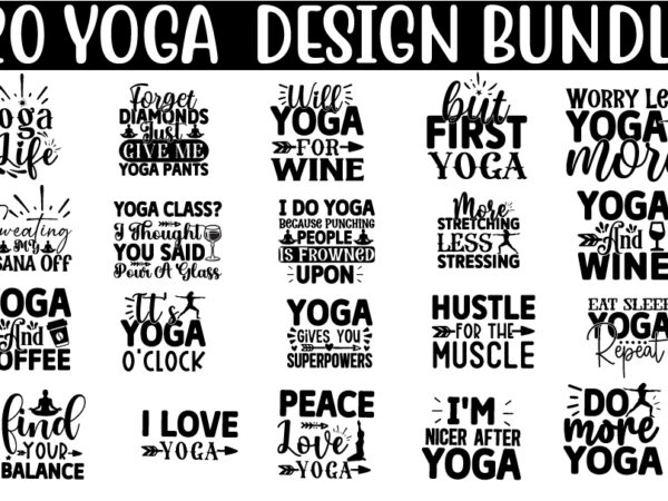 Yoga t shirt design bundle