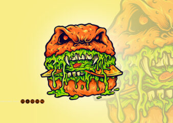 Zombie Burger Melt Illustrations t shirt graphic design