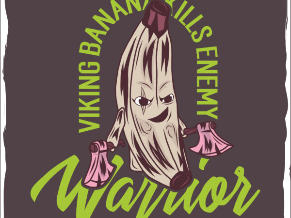 Banana warrior funny face t-shirt design