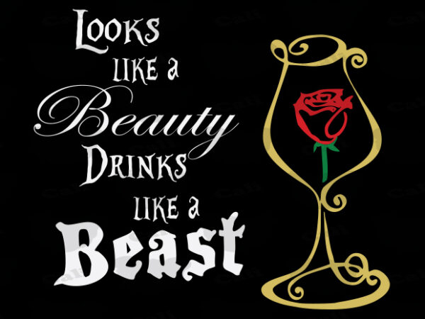 Drinks like a beast t shirt vector illustration