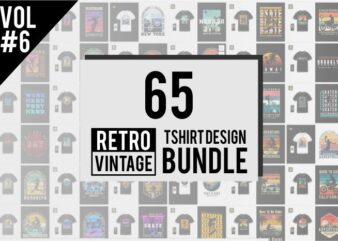 100 retro vintage t shirt design bundle vol 06