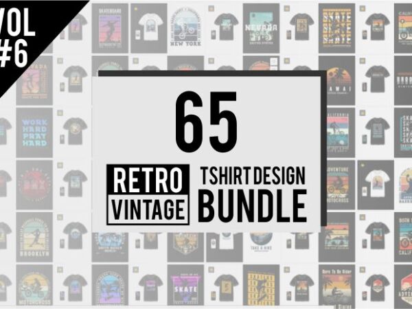 100 retro vintage t shirt design bundle vol 06