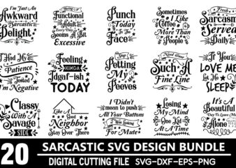 Sarcastic svg bundle t shirt template vector
