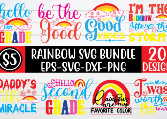 Rainbow svg bundle for sale! t shirt design online
