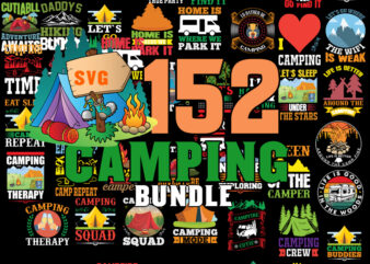 Camping Svg Bundle, Camp Life Svg, Campfire Svg, Dxf Eps Png, Silhouette, Cricut, Cameo, Digital, Vacation Svg, Camping Shirt Design