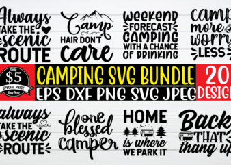 Camping svg bundle t shirt vector illustration