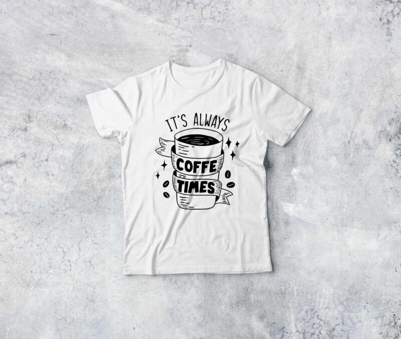 t-shirt vector Coffe Time Bundle Big Sale 12 Designs Drawn