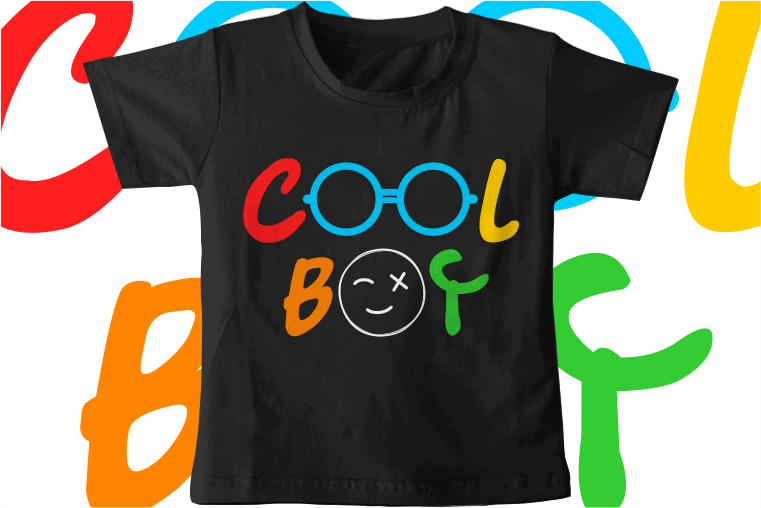 kids t shirt design svg funny cool boy typography graphic vector