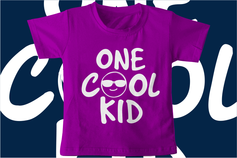 kids t shirt design svg funny one cool kid typography graphic vector