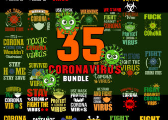 35 Coronavirus Bundle SVG, Quarantine Bundle Svg, 2020 Bundle, Virus SVG, Social Distancing, Quarantine SVG, Virus with mask, Corona Svg, silhouette cut file