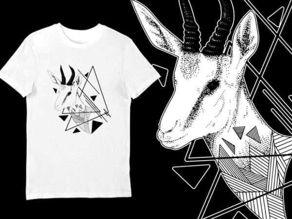 Artistic t-shirt design – animals collection: antelope