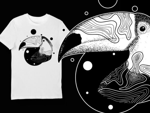 Artistic t-shirt design – animals collection: toucan