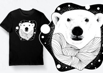 Artistic t-shirt design - animals collection: polar bear