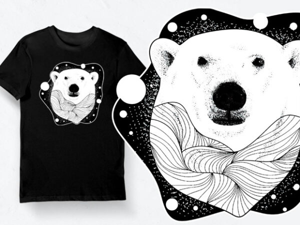 Artistic t-shirt design – animals collection: polar bear