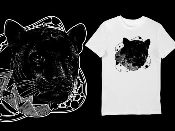 Artistic t-shirt design – animals collection: panther