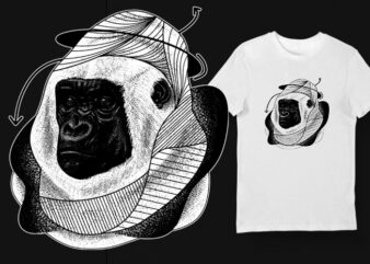 Artistic T-shirt Design – Animals Collection: Gorilla