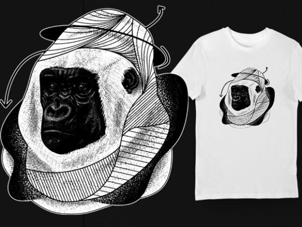Artistic t-shirt design – animals collection: gorilla