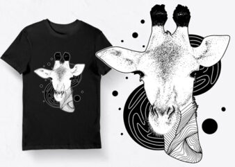 Artistic T-shirt Design – Animals Collection: Giraffe