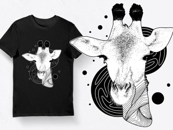 Artistic t-shirt design – animals collection: giraffe