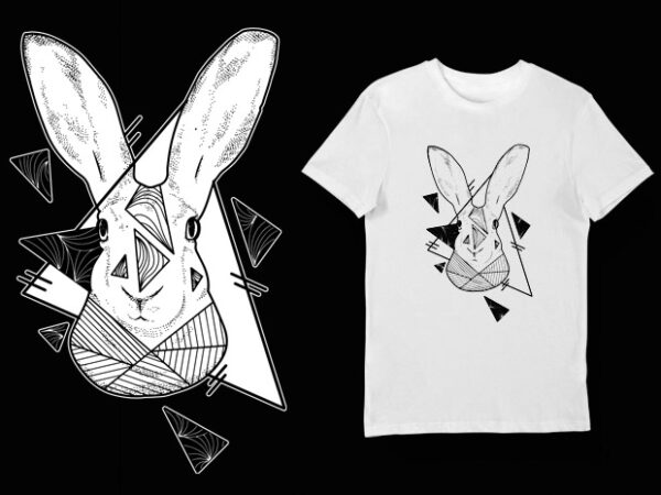 Artistic t-shirt design – animals collection: hare
